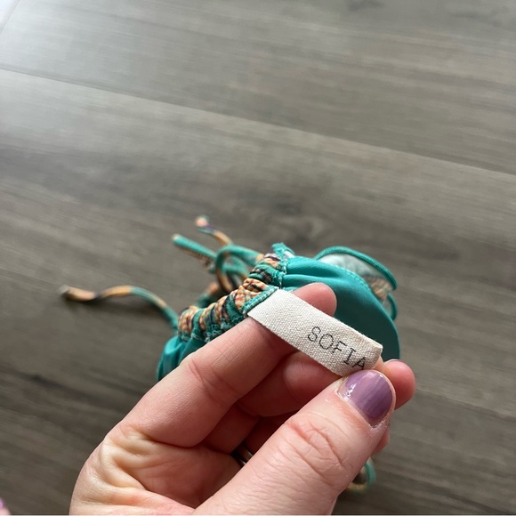 Sofia by ViX Womens Teal Orange Bikini Top String Bikini Adjustable S/M - Picture 5 of 6